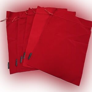 Lot of 5 Red Velour Drawstring Sephora Bags ~12.25”x~17.5“ Christmas gift wrap